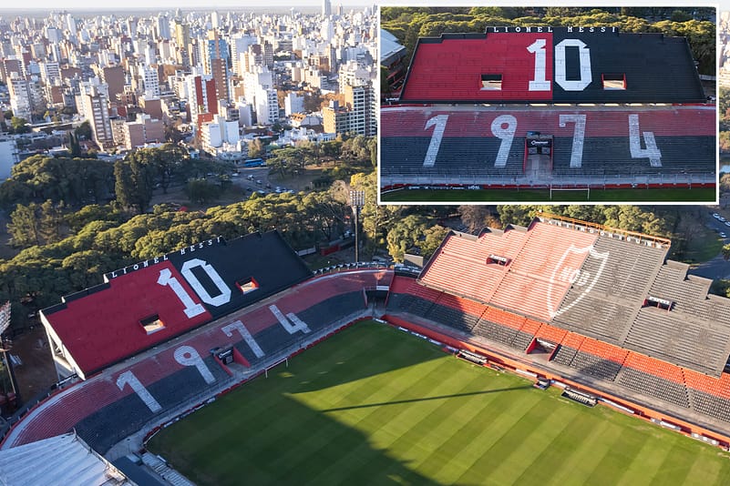 Lionel Messi, Emri i Tij në Tribunën e Klubit Ku Nuk Luajti Kurrë